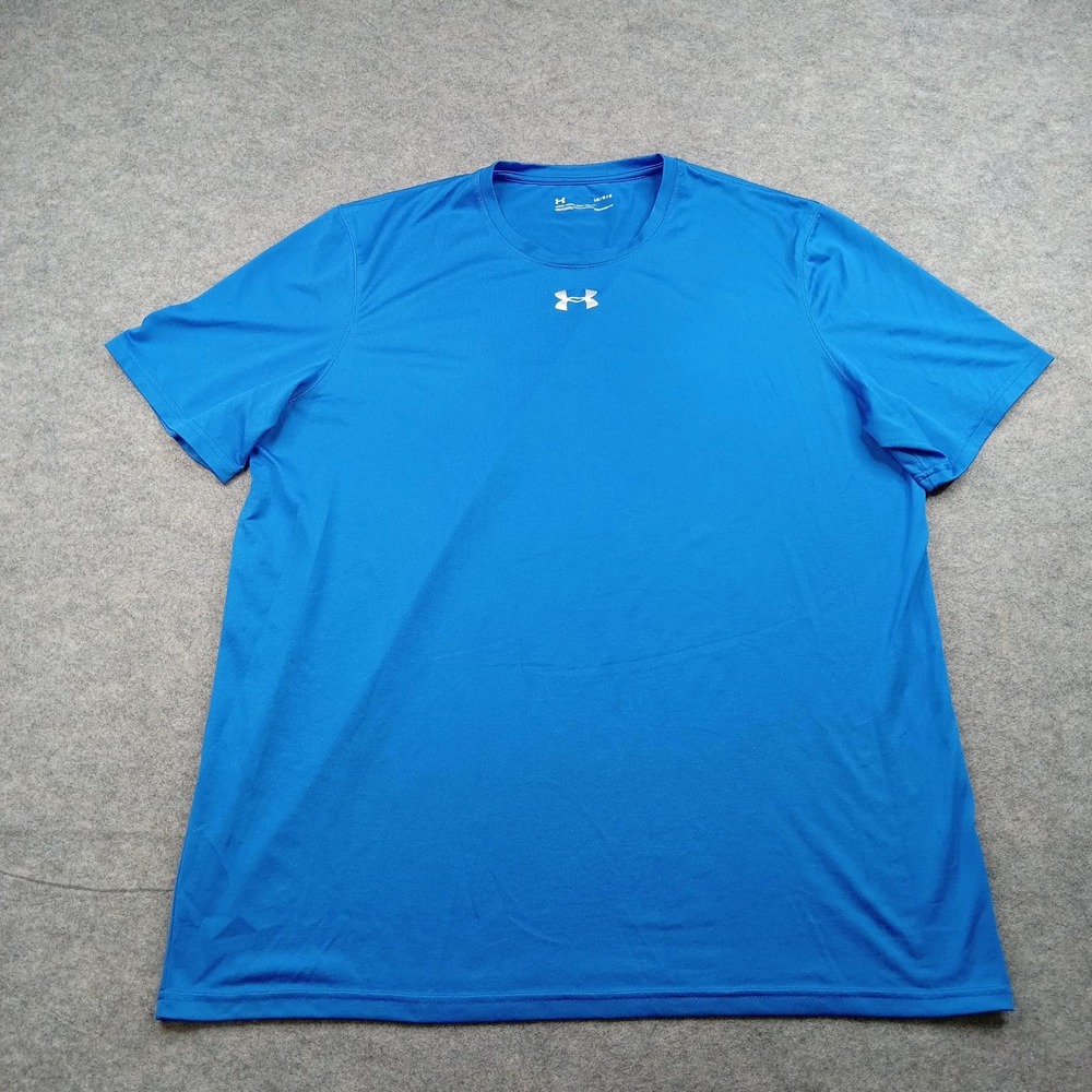 Under Armour Shirt Mens Large Blue HeatGear Loose Fit Athletic Training Workout